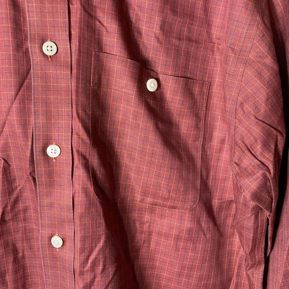 Orvis Men's Large Comfort Stretch Twill Long Sleeve Button Down Plaid Shirt Red - Picture 8 of 16